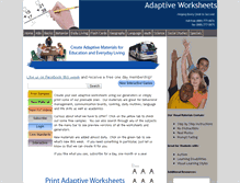 Tablet Screenshot of adaptiveworksheets.com